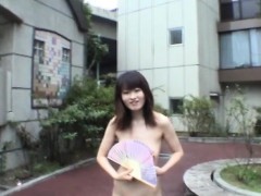 Subtitled extreme Japanese public nudity striptease in Tokyo