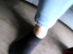 Femdom worship Mistress Kym socks and feet (POV)