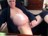 Horny Grandpa Wanking His Big Hard Cock