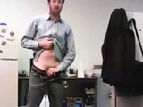 dad strokes cock at the office 3