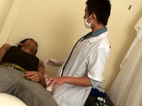 Twink Asian pissing and getting nailed by doctor after exam