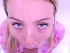 Teenie Shows Freckles In Front Of A Cock At Audition