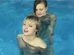 Lesbian teens in the pool