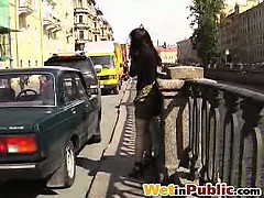 Public pissing fail of a cutie in shorts