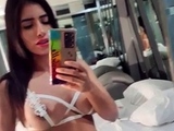 anabella galeano lewd white lingerie tease videos