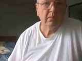 old man jerking his big dick