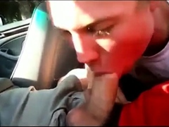 Backseat Blowjob and Cum Swallow