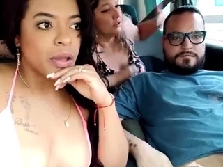 Foursome in car