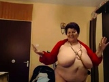 Big-Titted BBW Granny Dances on Webcam